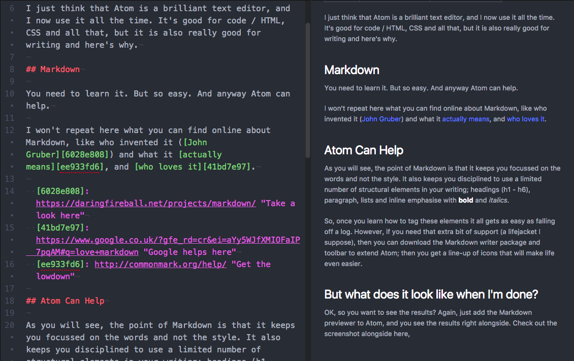 Markdown previewer shows this text